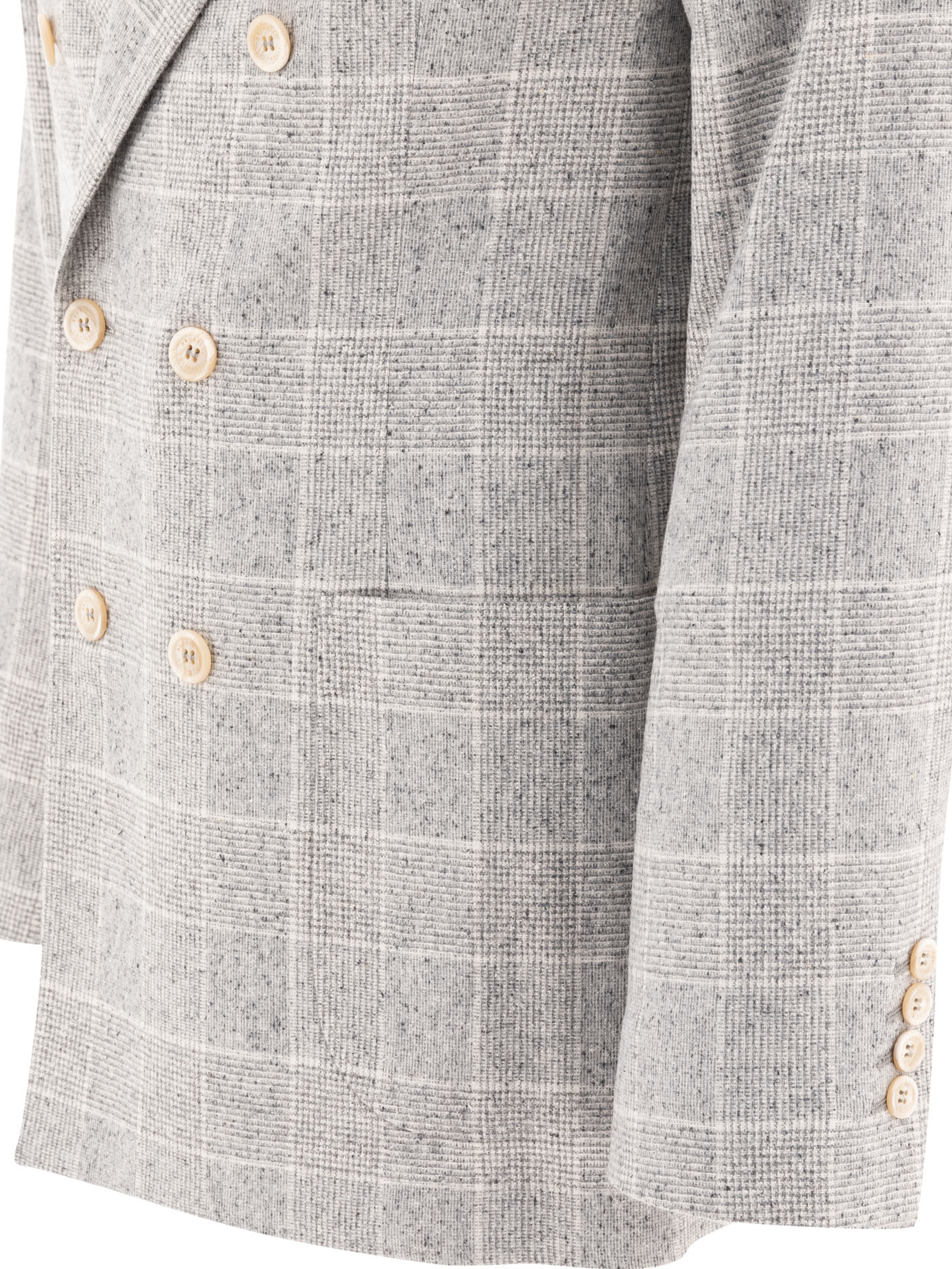 BRUNELLO CUCINELLI Grey Deconstructed Prince of Wales blazer